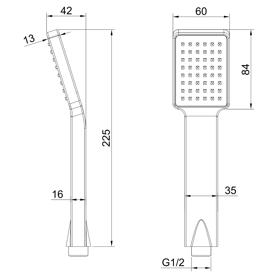 Лейка для душа из нерж.стали MELANA-610189 Tondo квадратная пластик 610189  - Вид №1