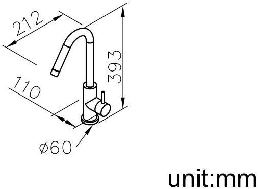 JUSTIME Смеситель для кухни на столешнице из хромированной латуни с аэратором Still one 7771-96-80cp - Вид №1