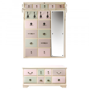 15005,11541 Настенная прихожая с обувницей Пандора 4 Акварель BOGACHO