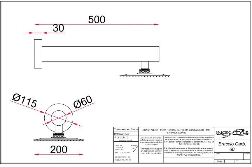 Inoxstyle Внешний душ из нержавеющей стали Capri 09005 q - Вид №1