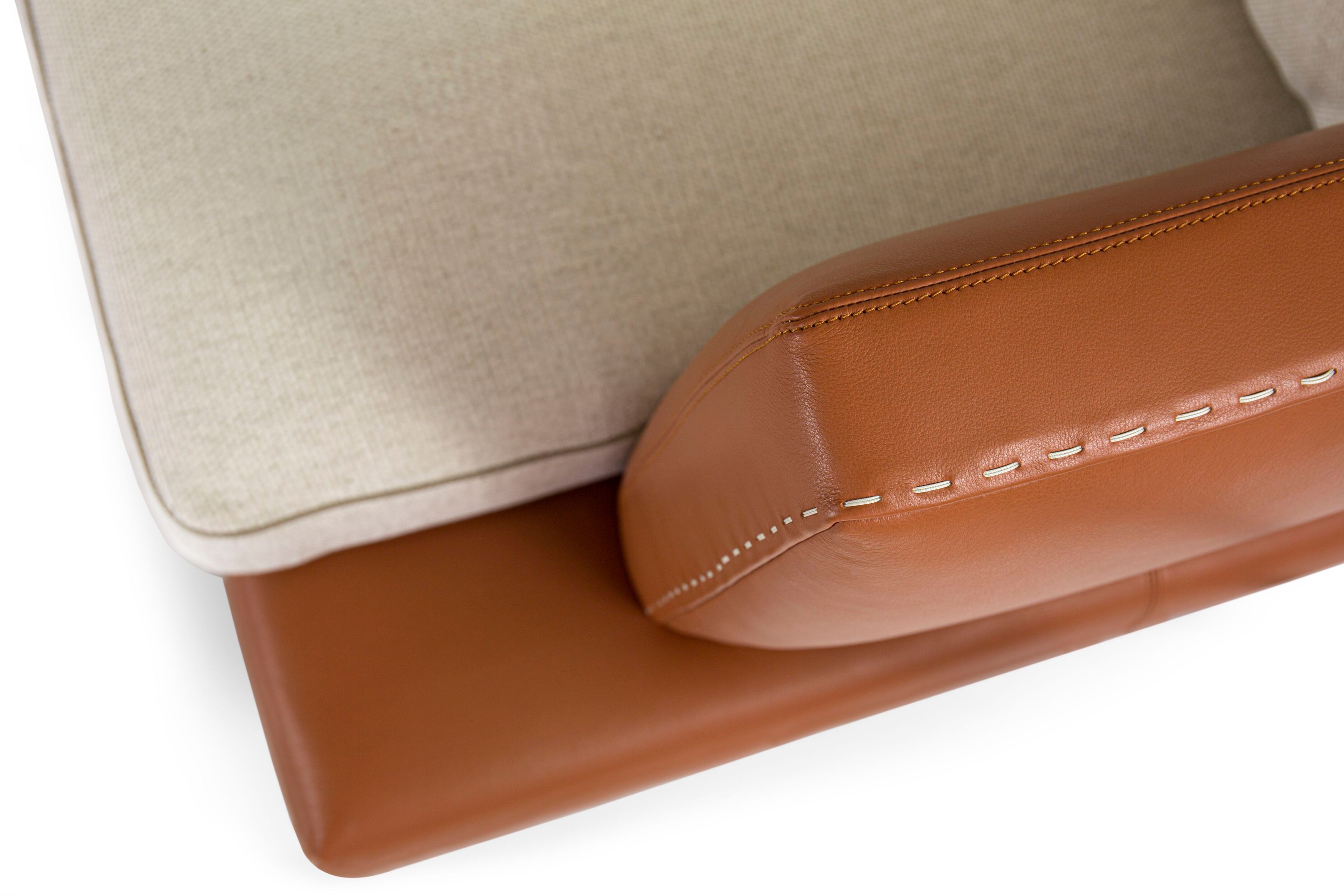 Секционный диван из ткани и кожи Borzalino MARTIN ARCH-00086169 - Вид №2