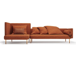 Тканевый диван с полуостровом