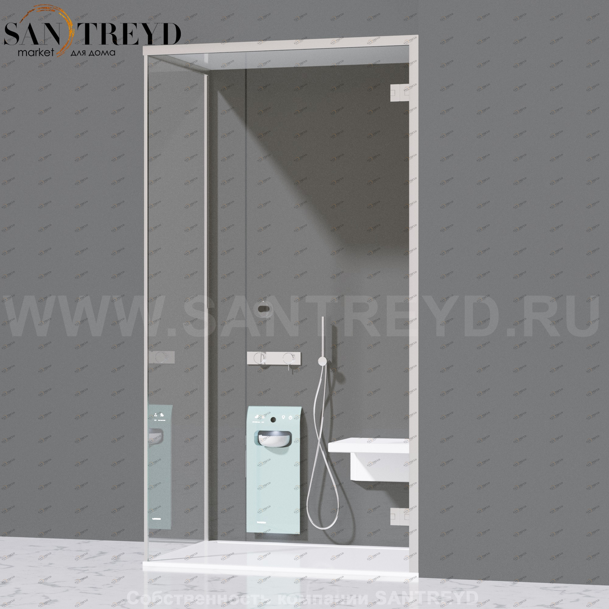 Effegibi FITBOX A Душевая кабина с профилем из алюминия. Установка: в правый угол. Размеры: длина 119 см, высота 220 см. Дверные петли у стены FB10010002