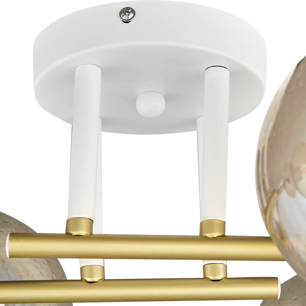 Люстра потолочная Jlight Jerome 3153/6C 6 ламп E27 60W цвет белый и матовое золото 85233265 STLM-2057529  - Вид №4