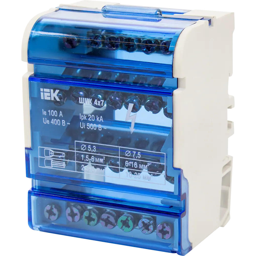 IEK Нулевая шина для распределения проводников на DIN-рейку 12407377 STLM-0002136