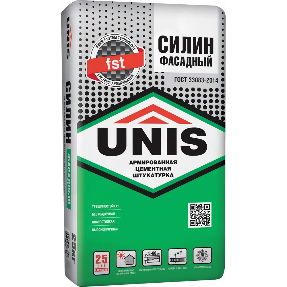 Штукатурка цементная Unis Силин фасадная 25 кг 82115268 STLM-2008974