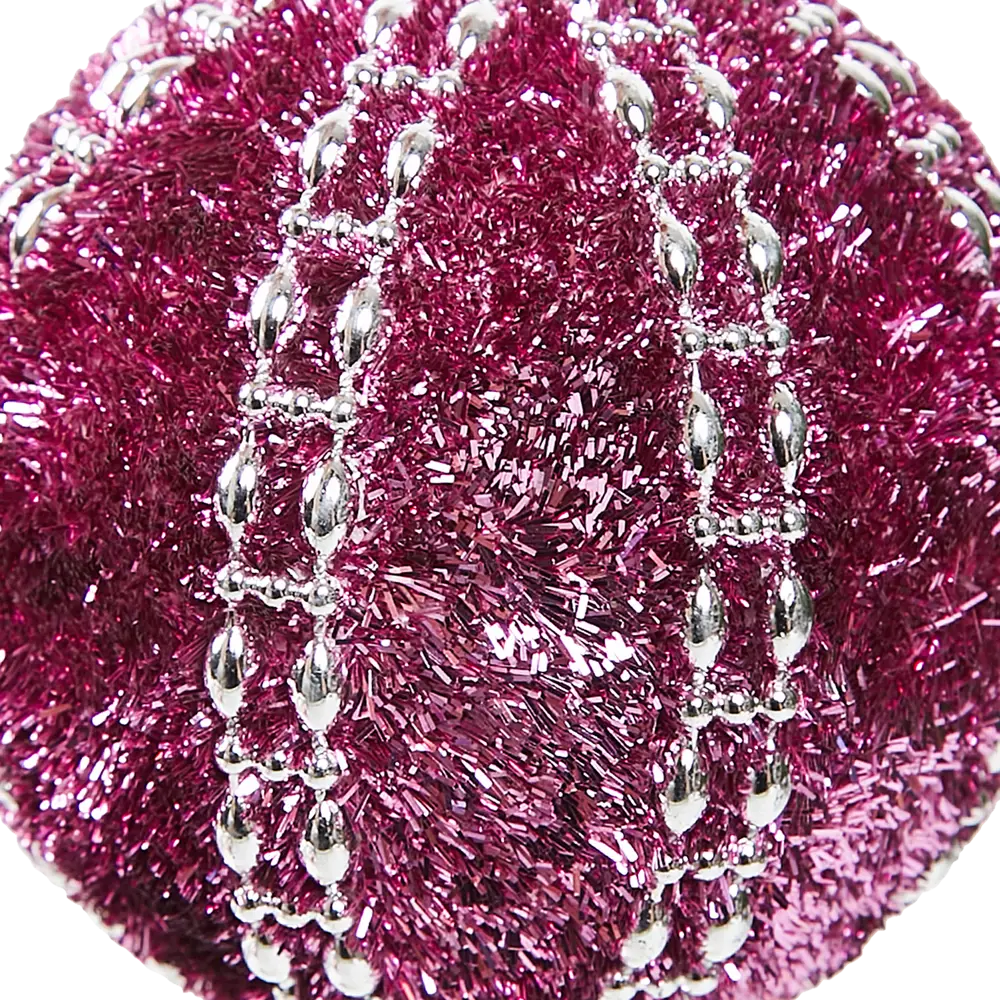 Елочный шар KREAFORTA с блестками ø8 см фуксия 89420660 STLM-1581014 - Вид №2
