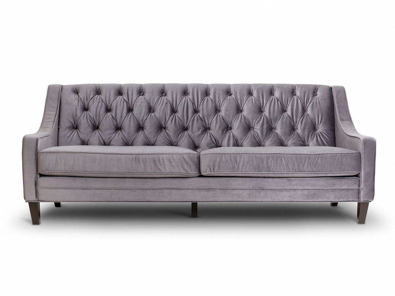 Диван Velvet прямой серый KELLY LOUNGE ДИЗАЙНЕРСКИЕ 045508 Серый  - Вид №1