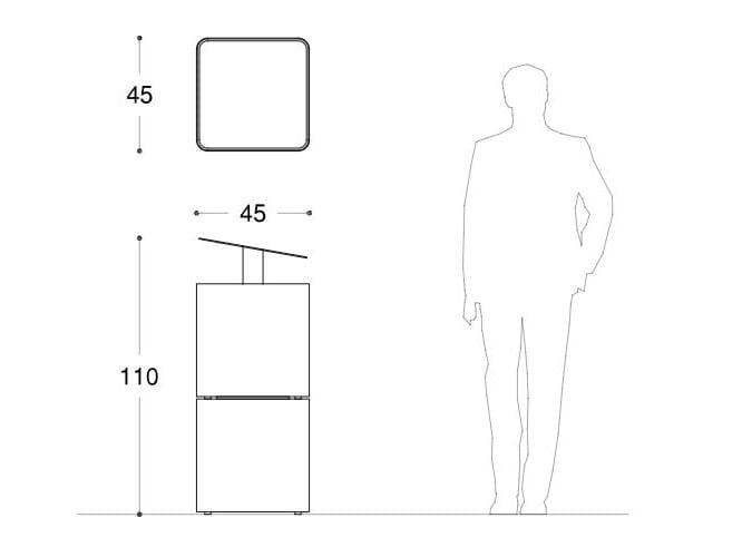 Корзина для мусора из оцинкованной стали с крышкой DIMCAR ARCH-00106481 - Вид №1