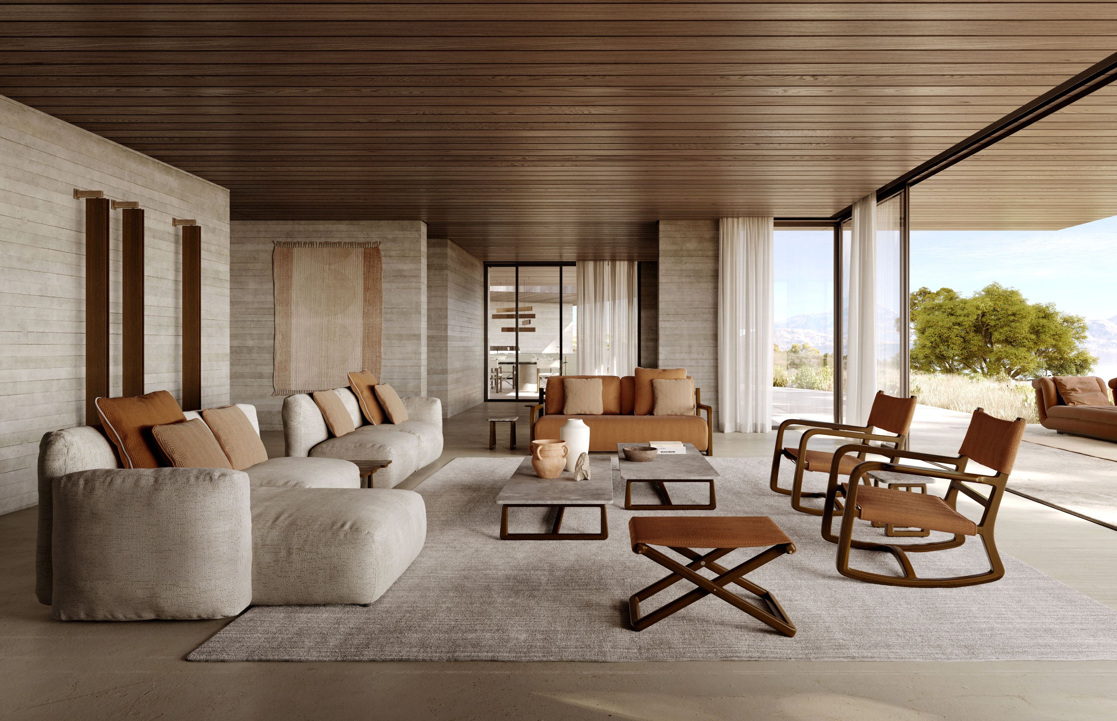 Тканевый модульный садовый диван Exteta Loro Piana Interiors, Стулья Delight от Exteta ARCH-00088589 - Вид №26