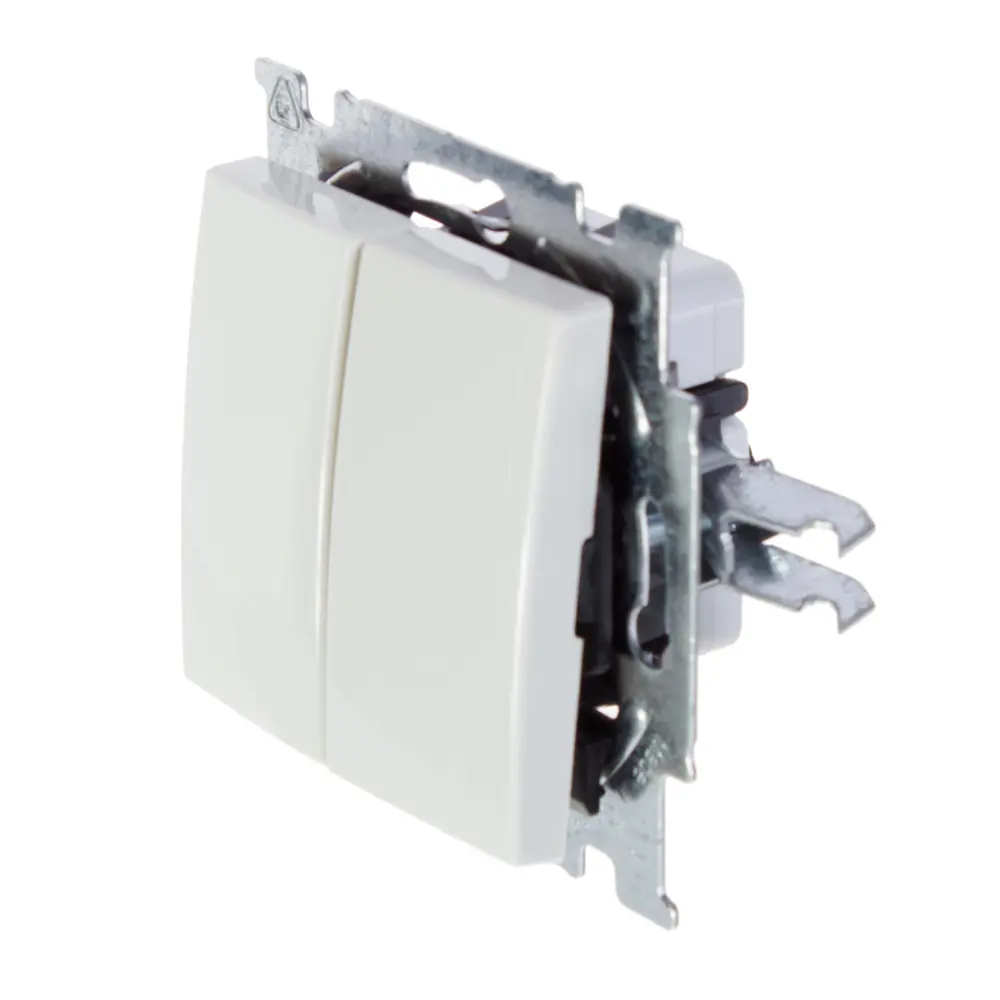 Выключатель встраиваемый ABB Basic 55 2 клавиши, цвет белый 14302974 STLM-2068228 BJB Basic 55 - Вид №2