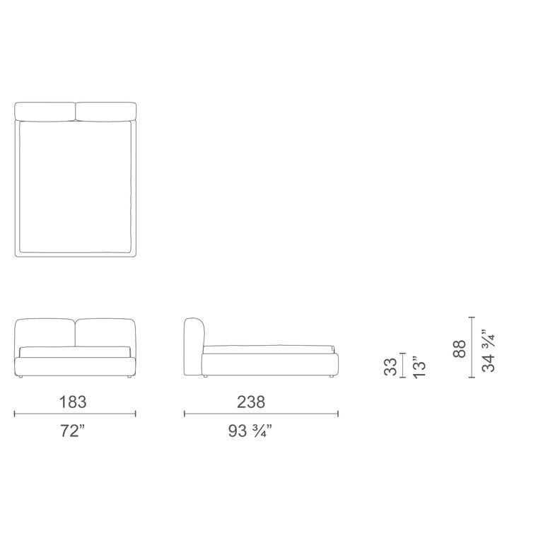 Съемная мягкая кровать из ткани или кожи CAPPELLINI OBLONG PLUS BED ARCH-00142286 - Вид №2