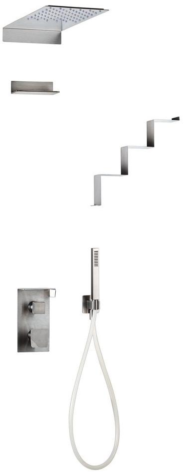 tender rain Настенная душевая лейка из нержавеющей стали с 2 струями и хромотерапией Estante 2t 450 0 - Вид №2
