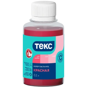 Колер паста Текс Универсал 0.1 л цвет красный 89344640 STLM-2177484