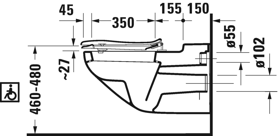 0190092000 Подвесной унитаз настенный Белый Duravit Architec Германия - Вид №4