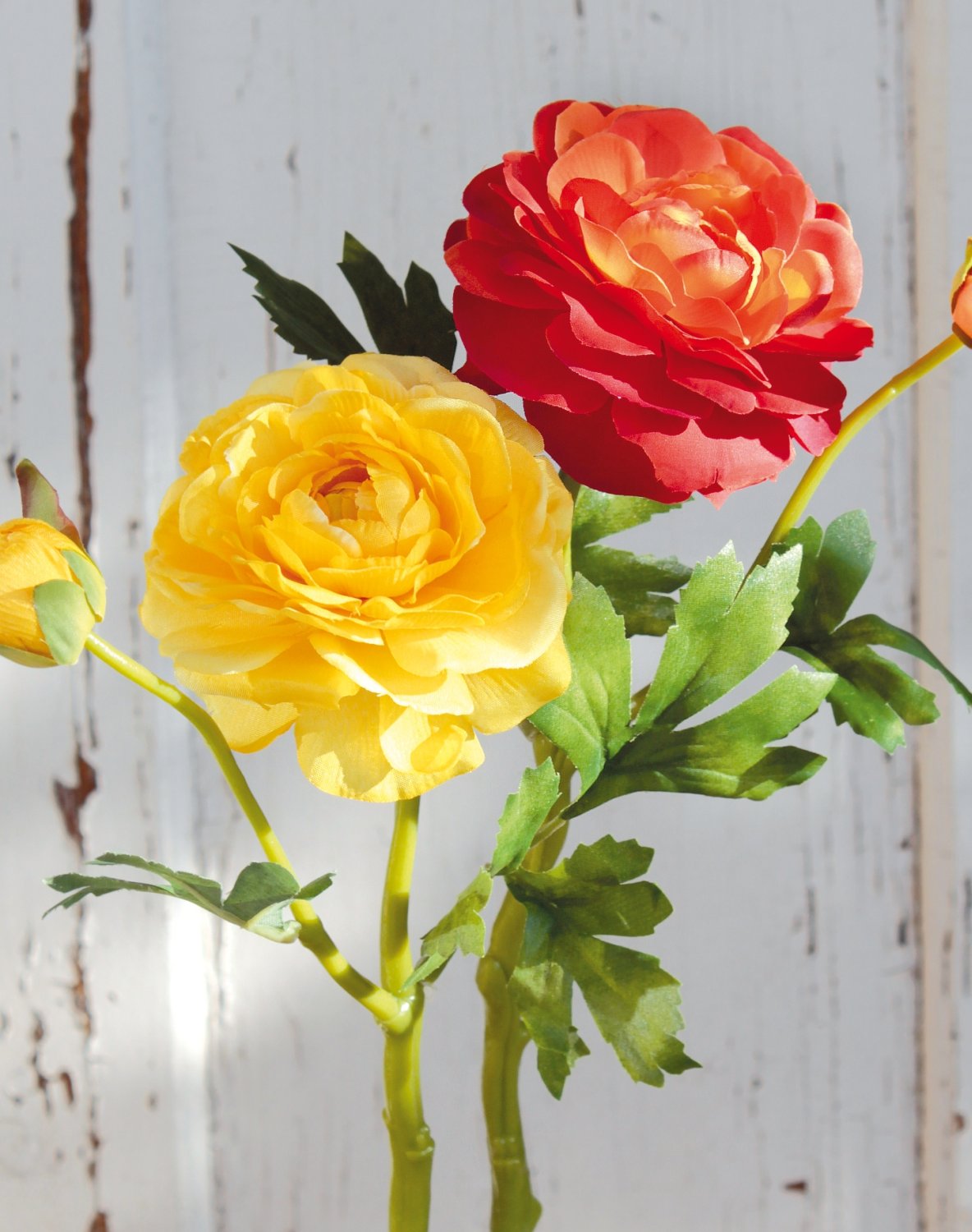 2450 334 a3 Лютик шелковый, 1 цветок, 1 бутон, 32 см, оранжевый H-andreas  - Вид №5