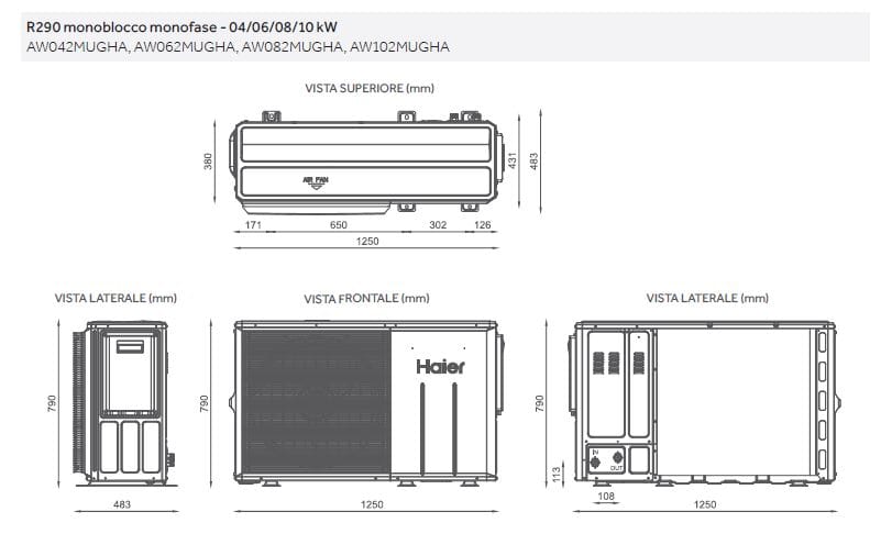 Воздух/вода моноблочный тепловой насос Haier AC Italy R290 ARCH-00076329 - Вид №3