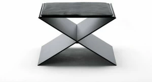 Living Divani Низкий табурет, обитый кожей