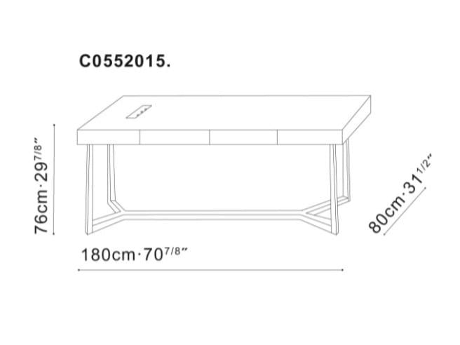 Деревянный прямоугольный рабочий стол с ящиками CAMERICH Сосуд ARCH-00056642 - Вид №4
