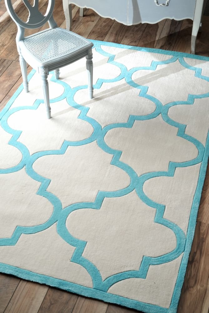 Ковер Trelli light_blue 120х180 DOLLY CAPRETS ДИЗАЙНЕРСКИЕ, ТРЕЛЬЯЖНЫЙ УЗОР 015049 Белый;голубой  - Вид №1