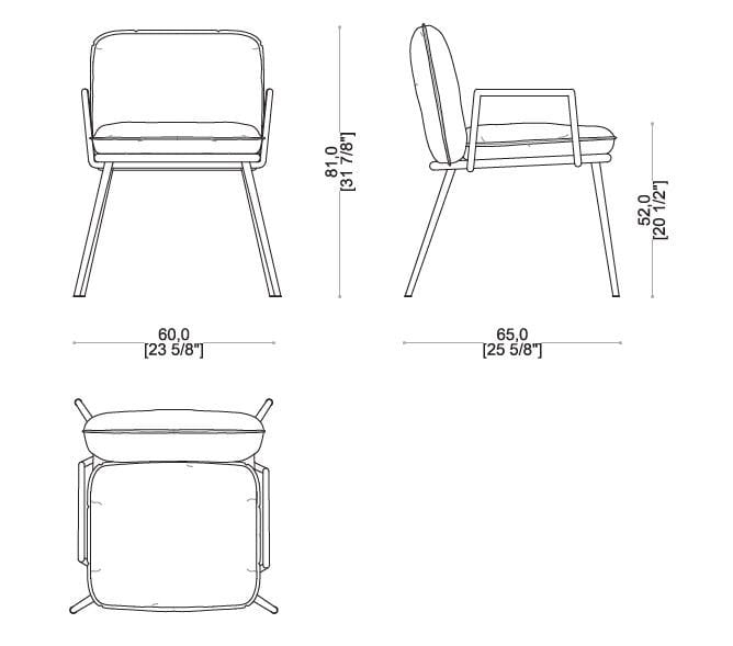 Тканевый мягкий садовый стул с подлокотниками Sicis Lipari ARCH-00042901 - Вид №11