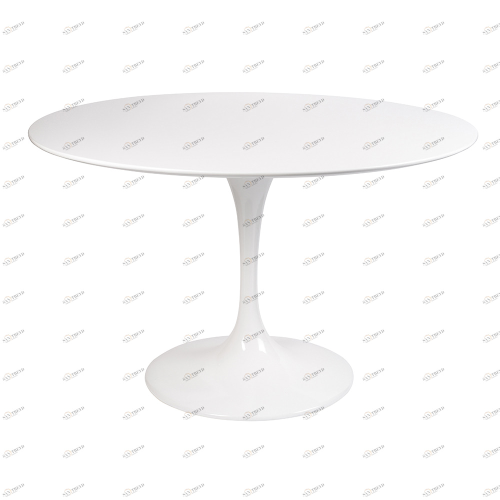 Обеденный стол круглый белый глянцевый 110 см Eero Saarinen Style Tulip Table SOHO DESIGN TULIP 131563 Белый