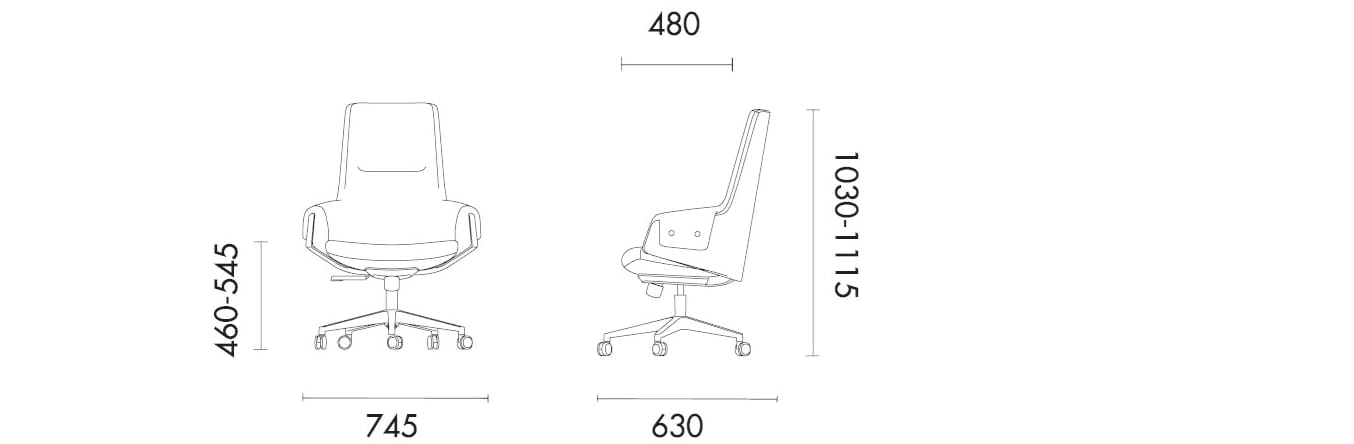 Кожаный мягкий поворотный операционный стул с подлокотниками Grado Design ARCH-00145139 - Вид №3