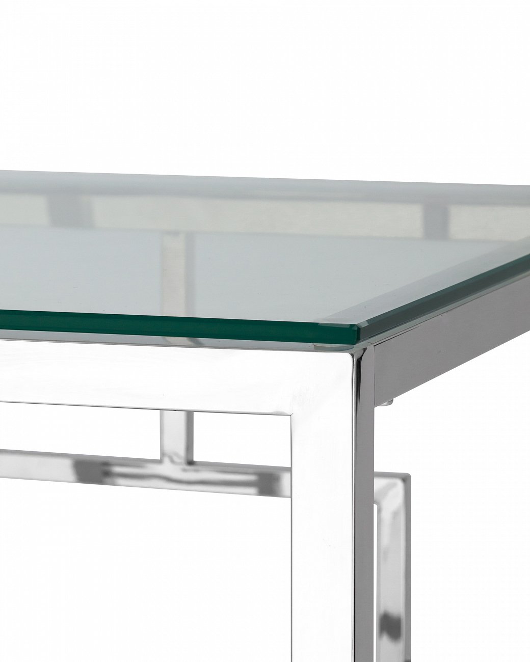 Журнальный столик стеклянный прозрачный с основанием серебро 55х55 см "Бруклин" STOOL GROUP  00-3881912 Серебро  - Вид №2