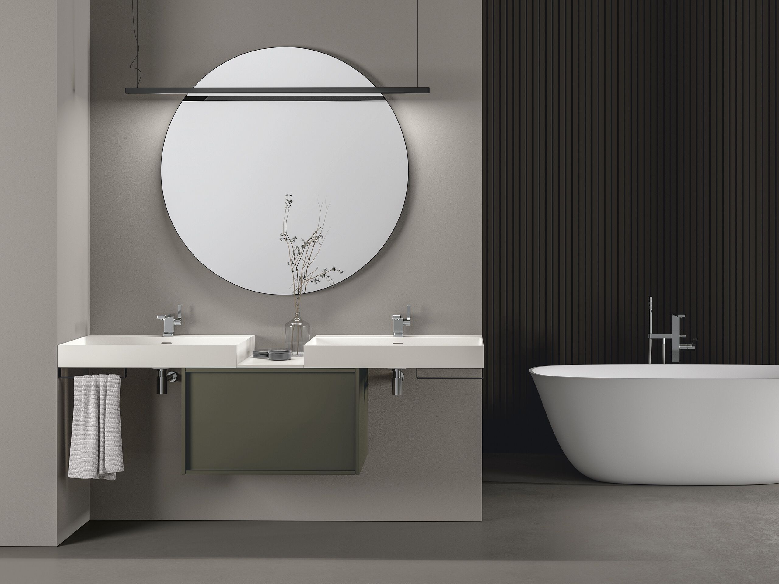 Двойной умывальник с зеркалом STOCCO Loop 51 ARCH-00042999 - Вид №1