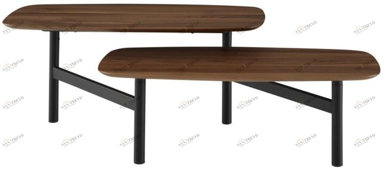 Ligne Roset Журнальный столик из лакированного ореха  005hfv1n 