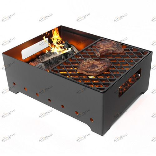 Мангал Везувий Турист №2 с решеткой чугунной "СТЕЙК" 6736