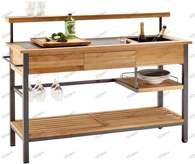 solpuri Тележка для бара из тикового дерева Butler sun-id-1372281