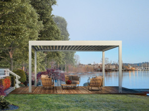 Самонесущая беседка с поворотными решетками