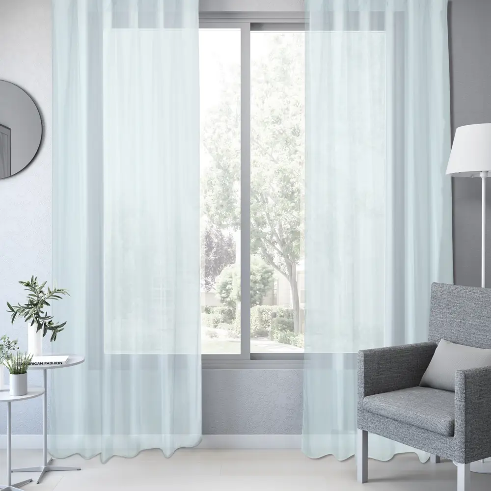 Тюль на ленте Accra 250x260 см цвет синий 82922185 STLM-2067146 INSPIRE  - Вид №1