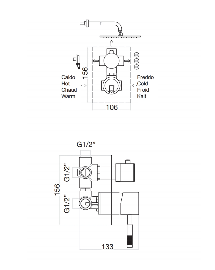 44CR7501 Смеситель для душа , хром Fiore Xenon - Вид №2