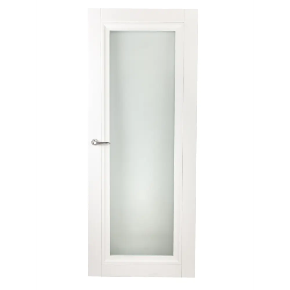 Дверь межкомнатная остекленная Нобиле пп белый 2100x700 мм с замком МАРИО РИОЛИ STLM-2157203