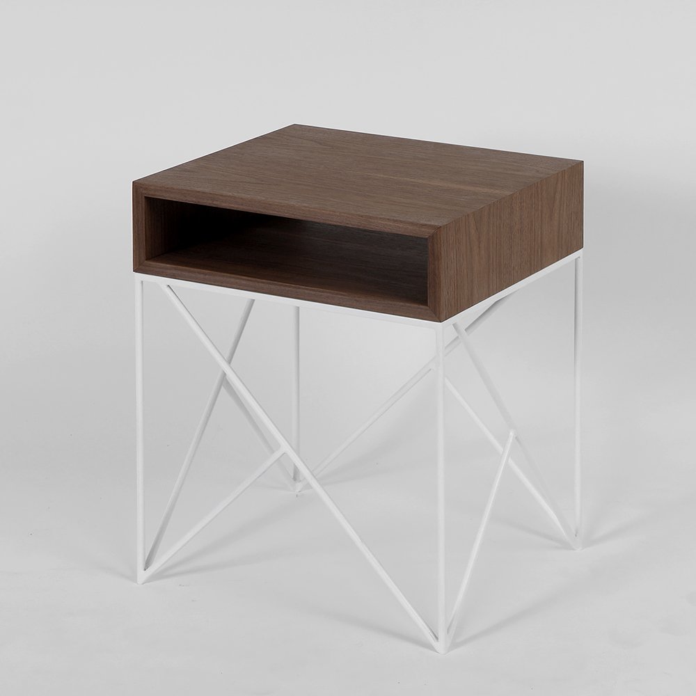 Прикроватная тумбочка дизайнерская американский орех Prince white INTELLIGENT DESIGN  260975 Коричневый  - Вид №1