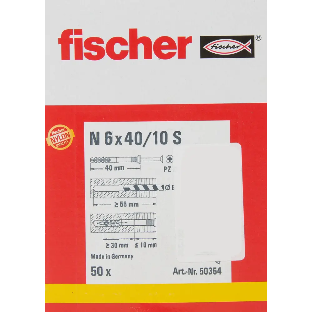 Дюбель-гвоздь потайной Fischer нейлон 6x40 мм 50 шт. 83876574 STLM-2202500  - Вид №3