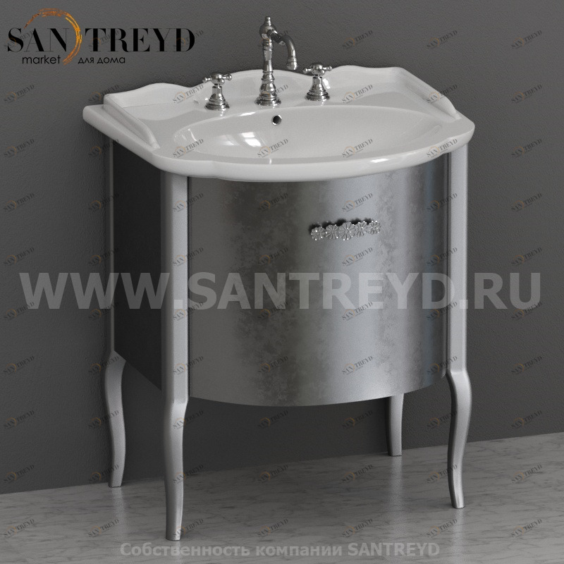 PS071FA Напольная тумба 80 см цвет Платинированная платина Globo Paestum Италия Ceramica Globo