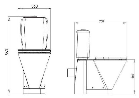 46257 Компакт унитаз с бачком Хромированный PURUS Steel Германия - Вид №1