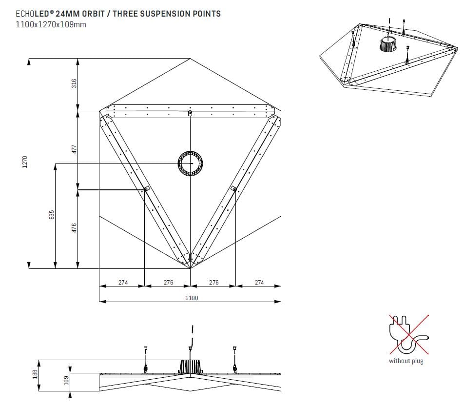 Подвесная акустическая панель ECHOJAZZ ECHOLED® ORBIT ARCH-00071977 - Вид №15