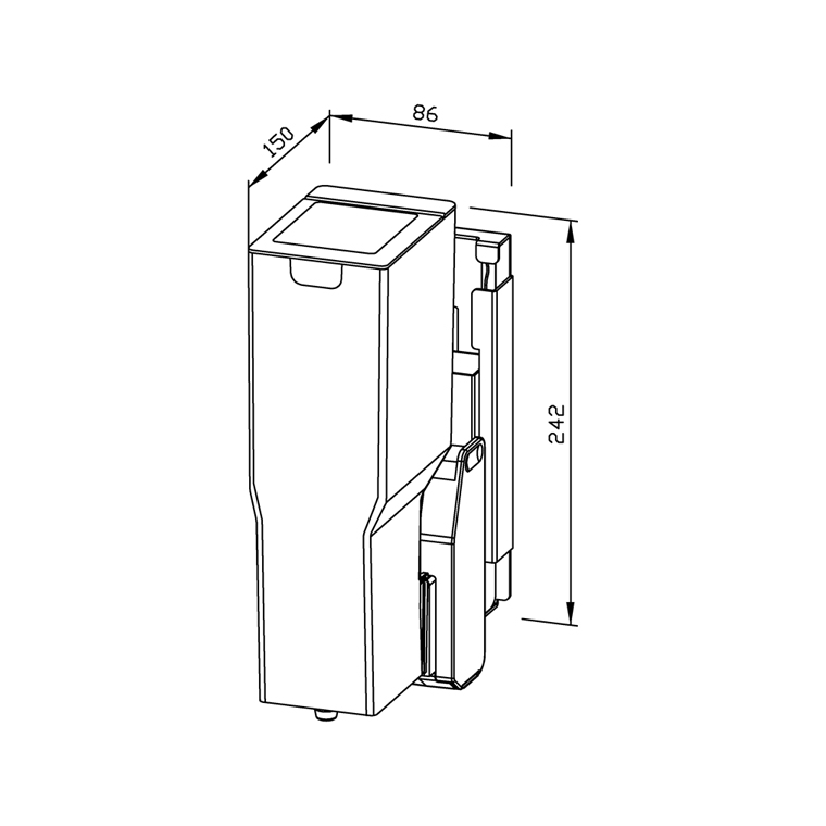 727046 Сенсорный дозатор дезинфицирующего средства для монтажа на бэх. зеркало WP174e-7 WAGNER_EWAR A-LINE Wagner Ewar  - Вид №1