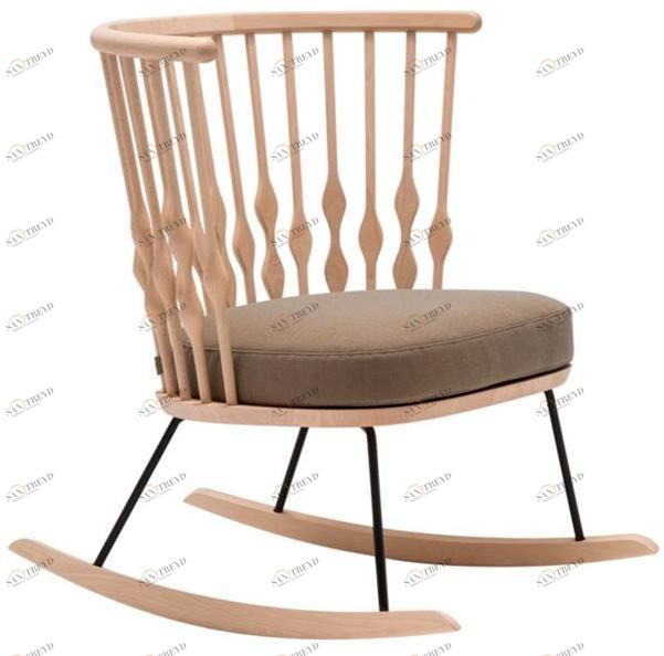 Andreu World Кресло-качалка из бука со встроенной подушкой Nub Bu1455