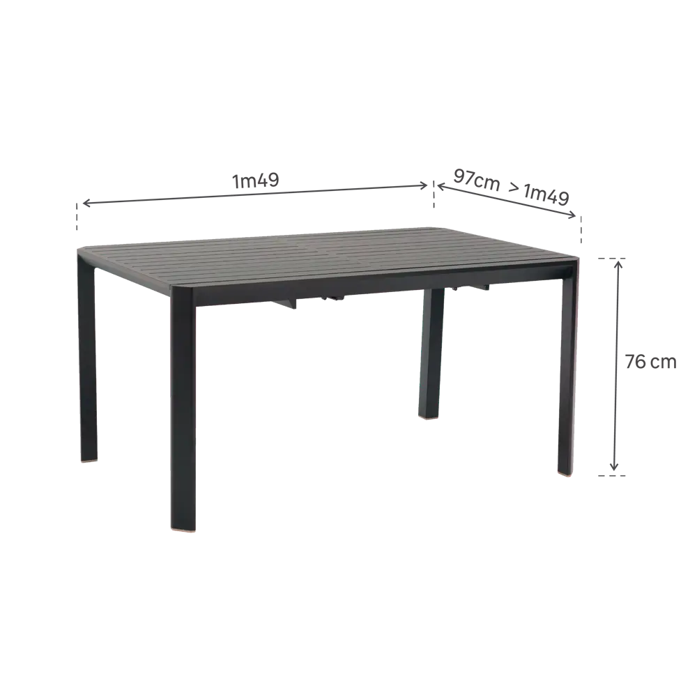 Стол раздвижной Naterial Idaho 97x149x76 см алюминий цвет темно-серый STLM-2079610 - Вид №12