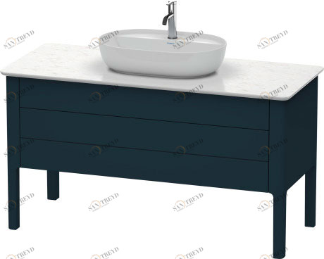 LU956609898 Тумбочка для консоли напольная Luv #LU9566 1338 x 570 мм Темно-синий шелковисто-матовый лак Duravit