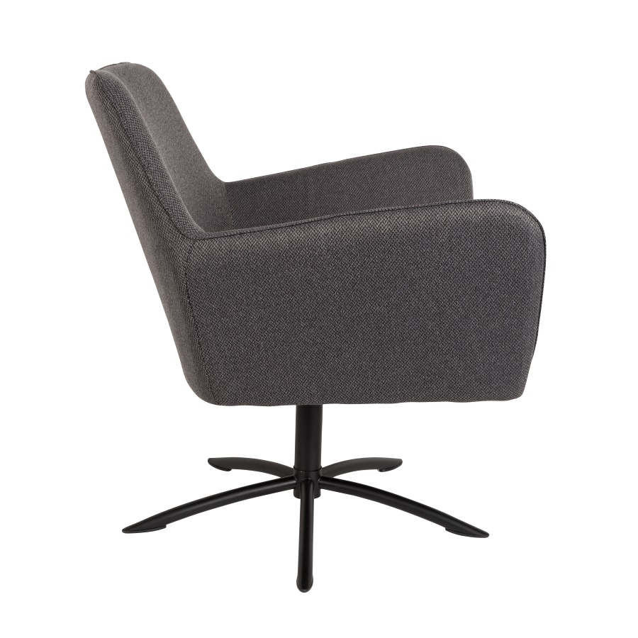 Лаунж кресло Knut темно-серое White Label Living 3100037 - Вид №3