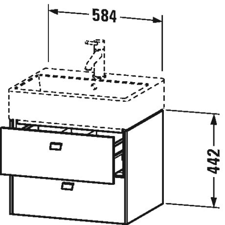BR415304343 Brioso Тумбочка подвесная Базальт матовый, декор Duravit - Вид №1