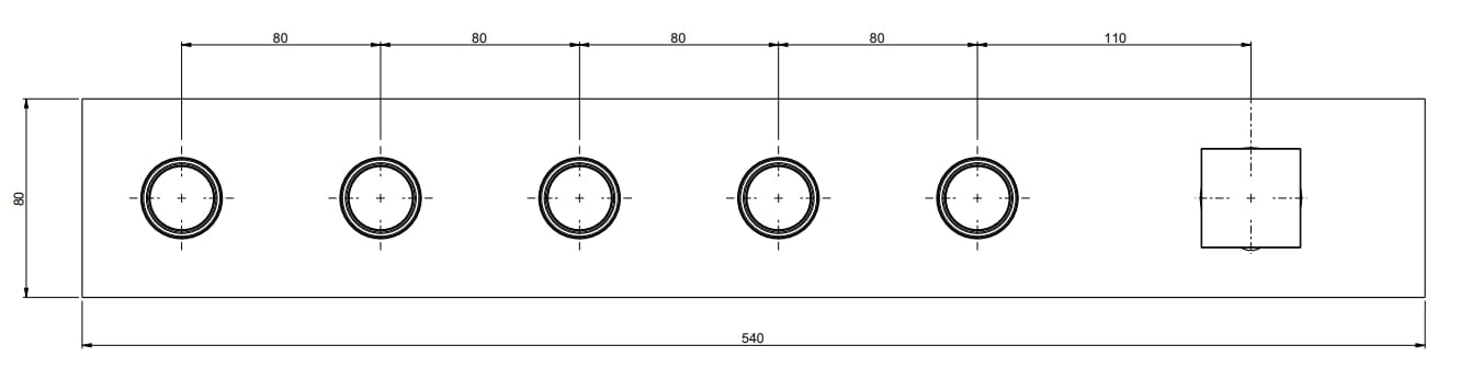 Гидропрогрессивный смеситель для душа с 6 отверстиями с пластиной Rubinetterie Frattini отдельная эстетика ARCH-00092245 - Вид №10
