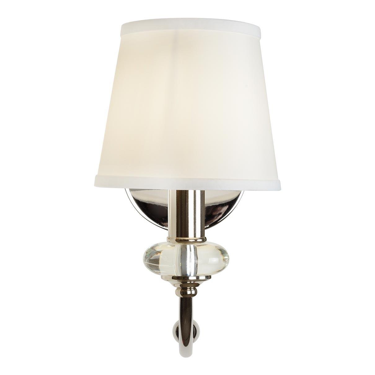 Бра с абажуром белое Magic W2344-1 Nic ILAMP MAGIC 00-3949116 Белый;никель - Вид №1