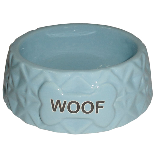 ПР0047748 Миска для животных Diamond Woof голубая керамическая 16х16х5,5см 360мл Foxie 